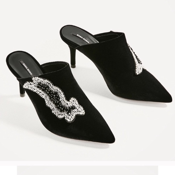black velvet mules